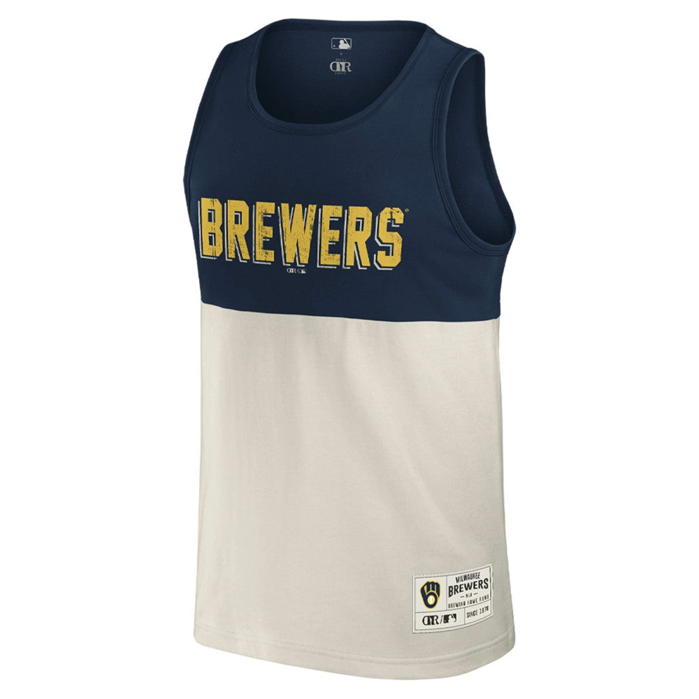 Milwaukee Brewers Darius Rucker Collection by Fanatics Colorblock Tank Top - Navy Tanks