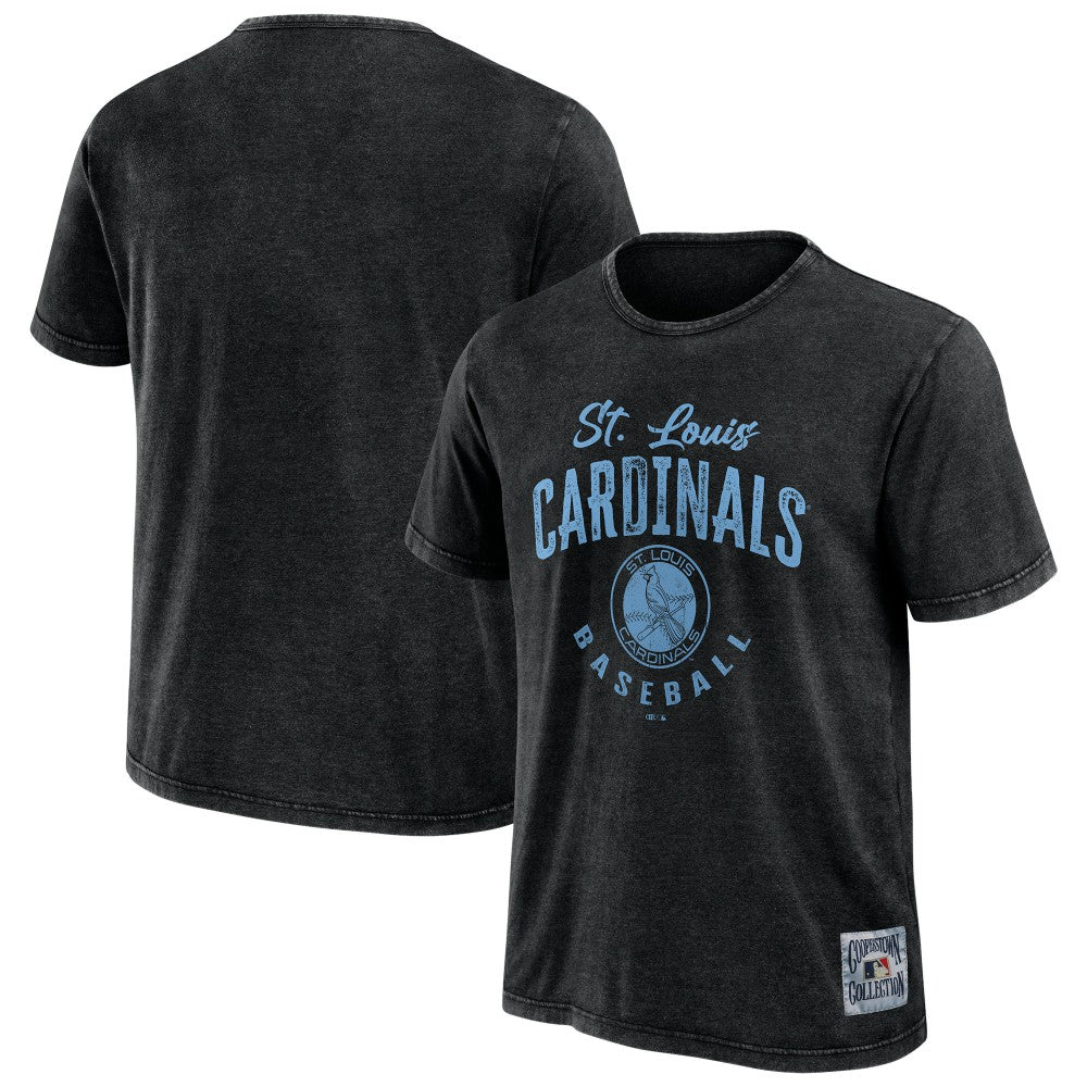 St. Louis Cardinals Darius Rucker Collection by Fanatics Cooperstown Collection Washed T-Shirt - Heather Black T-shirts