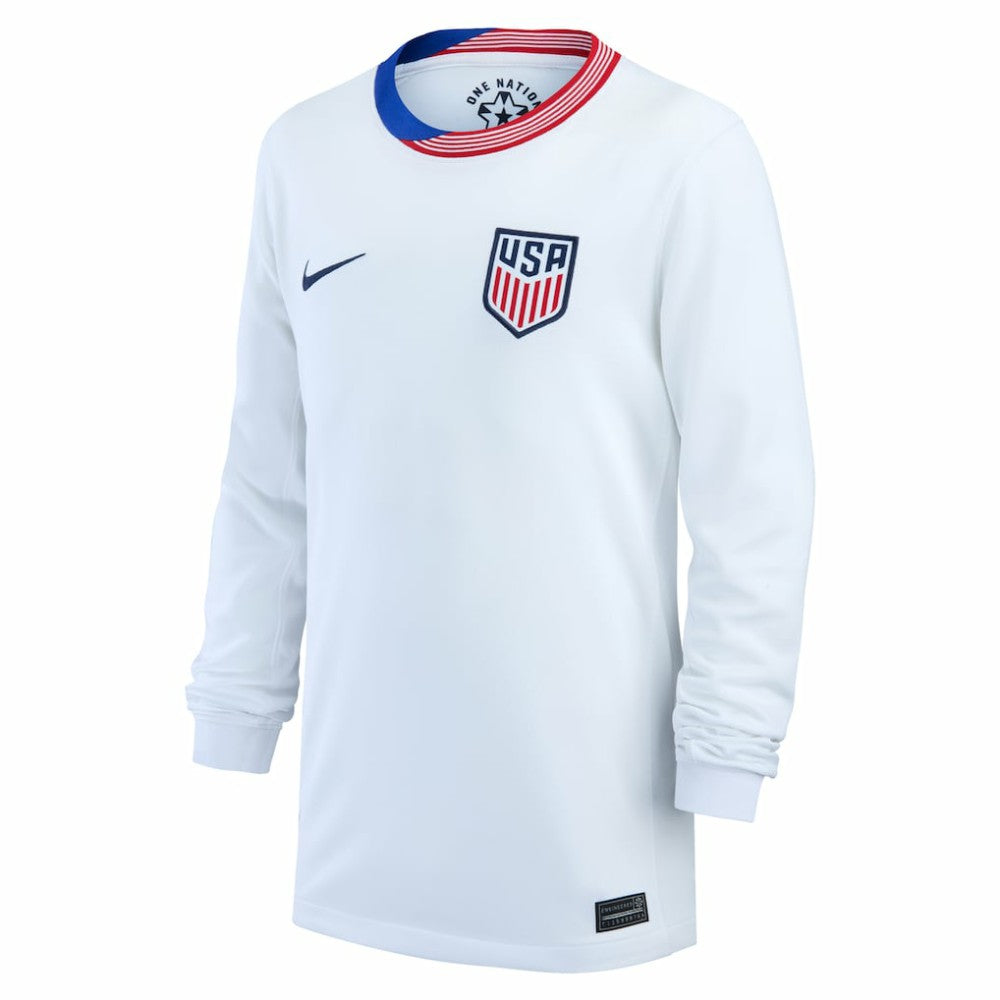 USMNT Youth 2024 Home Replica Long Sleeve Jersey White shop