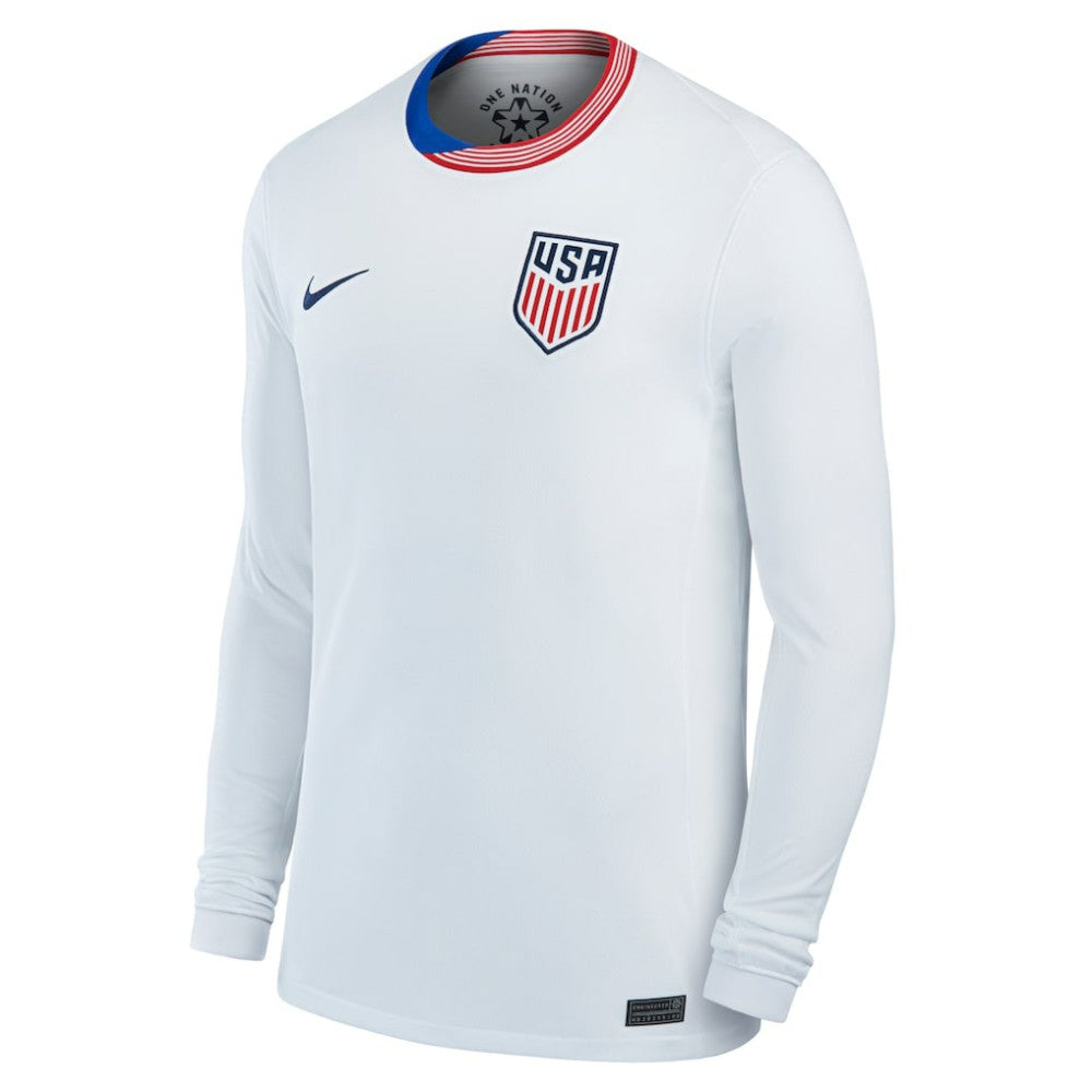 USMNT 2024 Home Replica Long Sleeve Jersey White