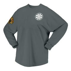 NHL Boston Bruins Fanatics Women's 100th Anniversary Spirit Jersey T-Shirt - Gray