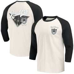 Las Vegas Raiders Darius Rucker Collection Raglan 3/4 Sleeve T-Shirt Black/White