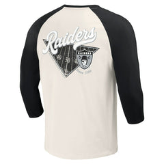 Las Vegas Raiders Darius Rucker Collection Raglan 3/4 Sleeve T-Shirt Black/White