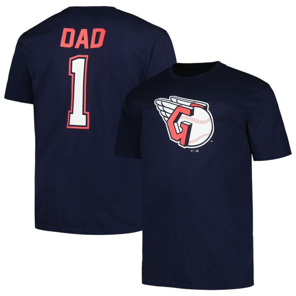 Cleveland Guardians Profile Big & Tall #1 Dad T-Shirt - Navy T-shirts