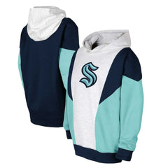 NHL Seattle Kraken Youth Champion League Fleece Pullover Hoodie - Ash/Deep Sea Blue