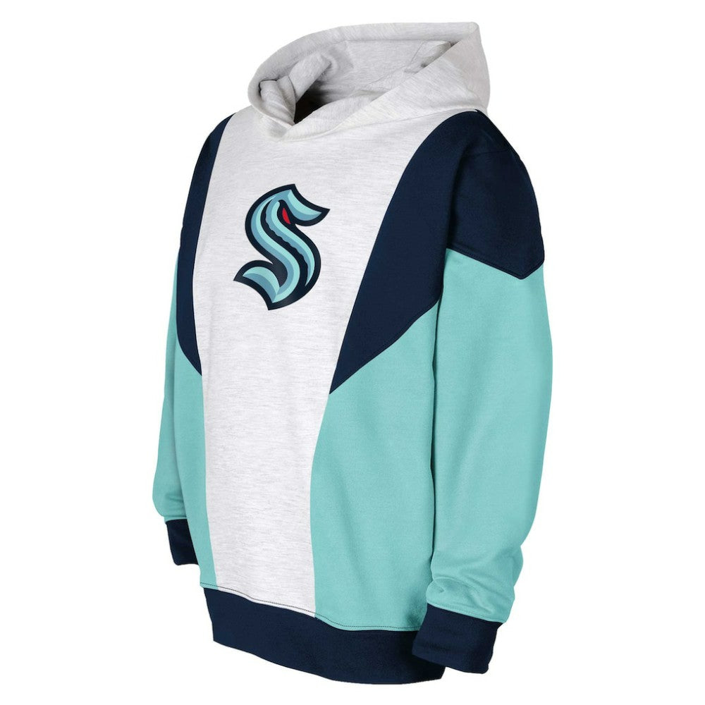 NHL Seattle Kraken Youth Champion League Fleece Pullover Hoodie - Ash/Deep Sea Blue