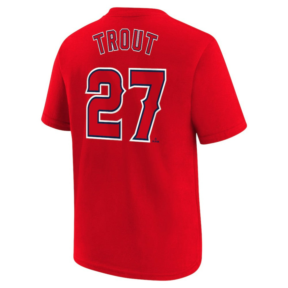 Mike Trout Los Angeles Angels Nike Youth Name & Number T-Shirt - Red T-shirts