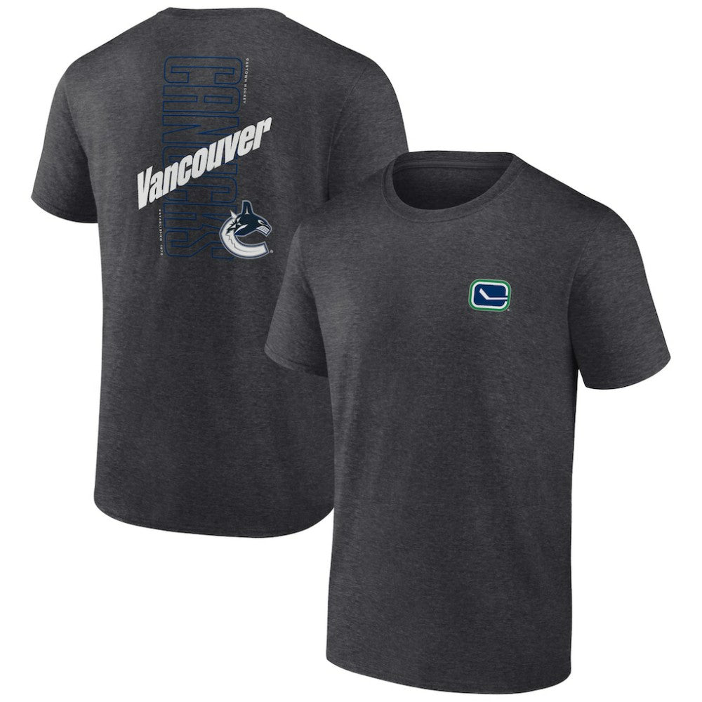 NHL Vancouver Canucks Fanatics Backbone T-Shirt - Heather Charcoal