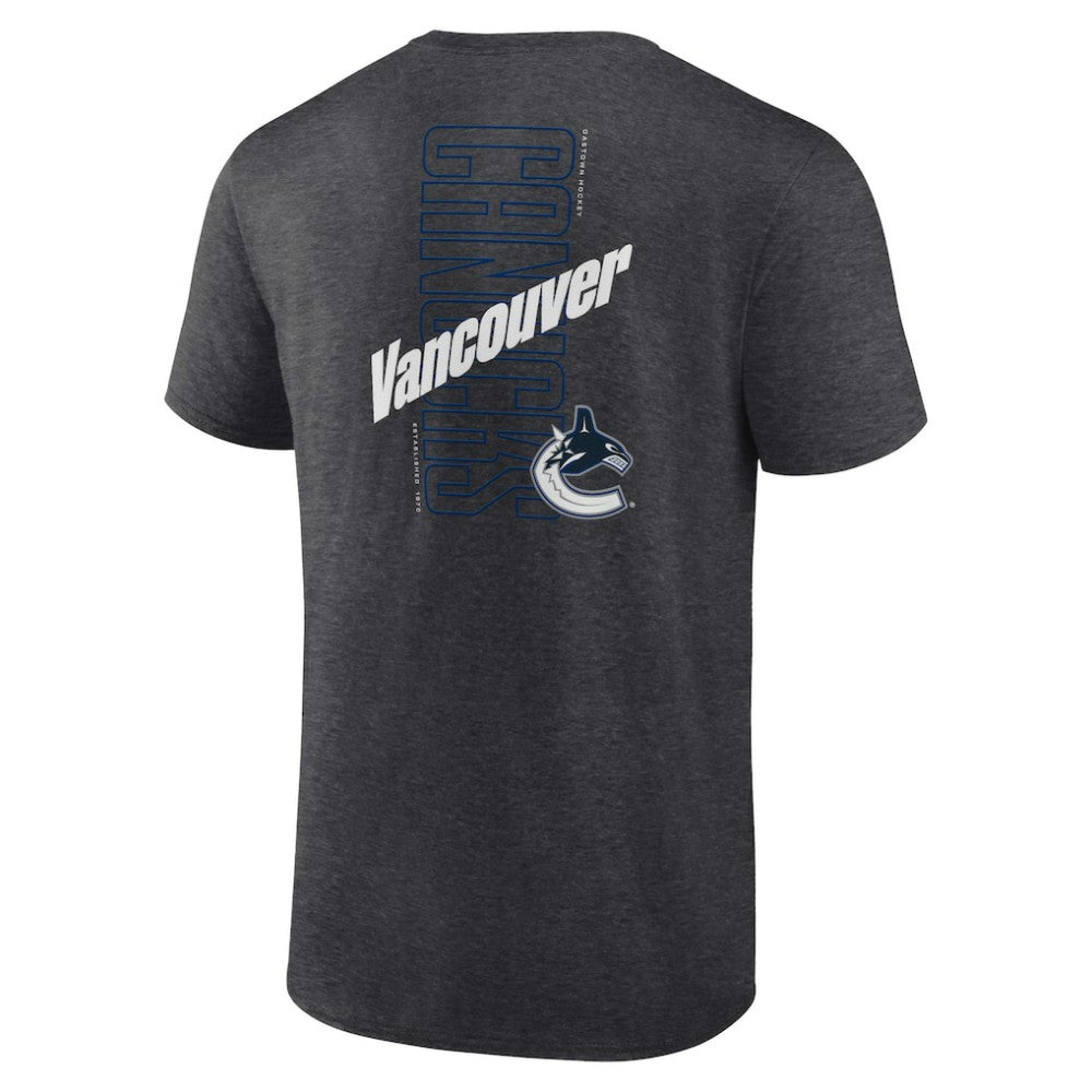 NHL Vancouver Canucks Fanatics Backbone T-Shirt - Heather Charcoal