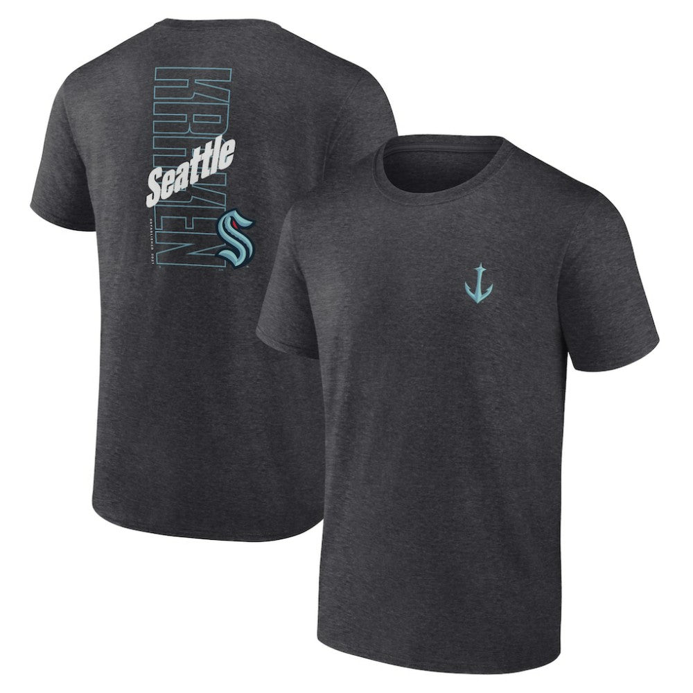 NHL Seattle Kraken Fanatics Backbone T-Shirt - Heather Charcoal
