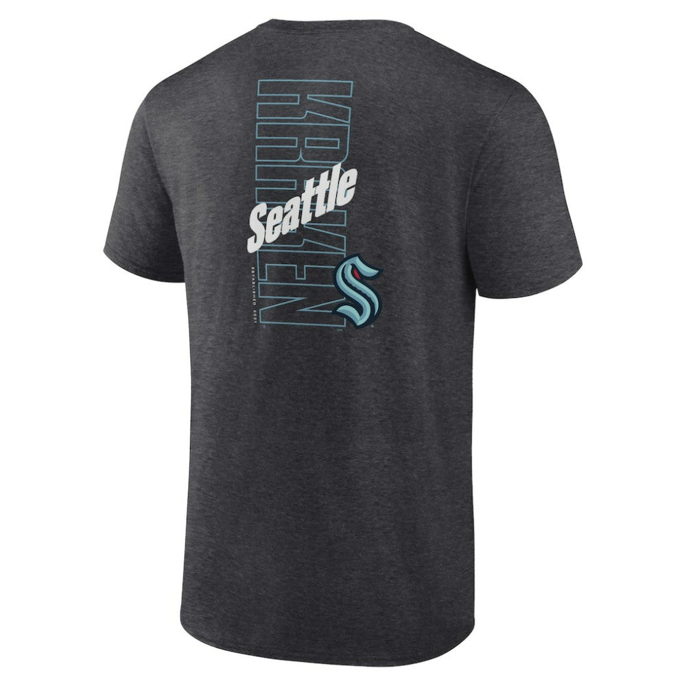 NHL Seattle Kraken Fanatics Backbone T-Shirt - Heather Charcoal