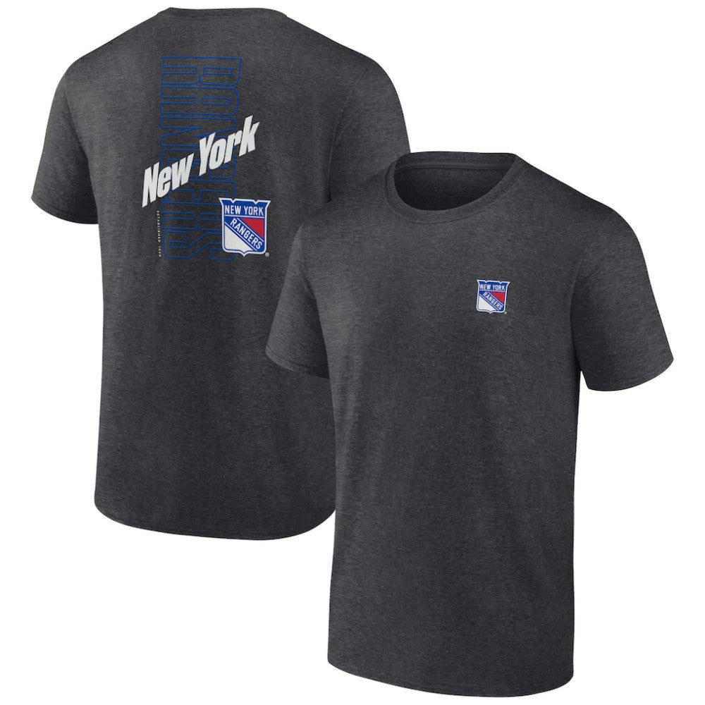 NHL New York Rangers Fanatics Backbone T-Shirt - Heather Charcoal