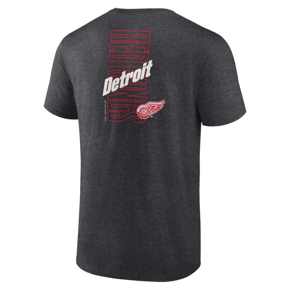 NHL Detroit Red Wings Fanatics Backbone T-Shirt - Heather Charcoal