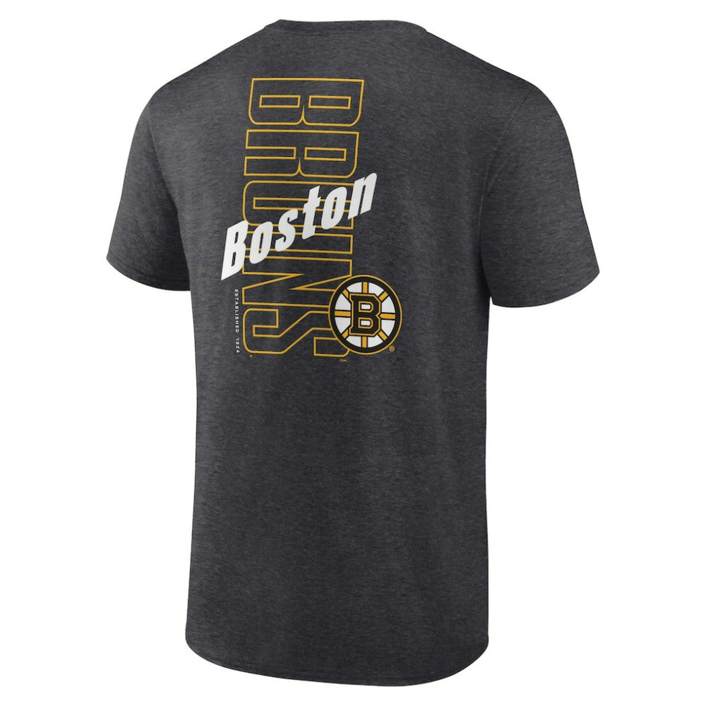 NHL Boston Bruins Fanatics Backbone T-Shirt - Heather Charcoal
