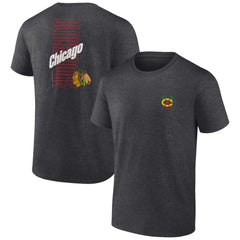 NHL Chicago Blackhawks Fanatics Backbone T-Shirt - Heather Charcoal