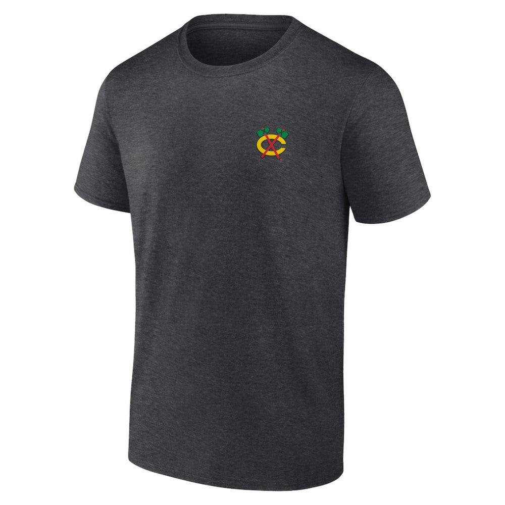 NHL Chicago Blackhawks Fanatics Backbone T-Shirt - Heather Charcoal