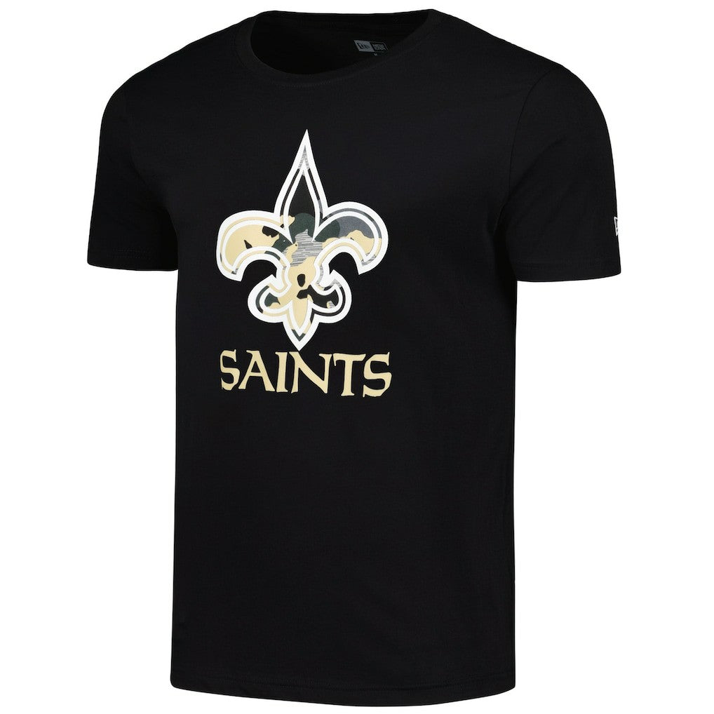 New Orleans Saints New Era Camo Logo T-Shirt Black