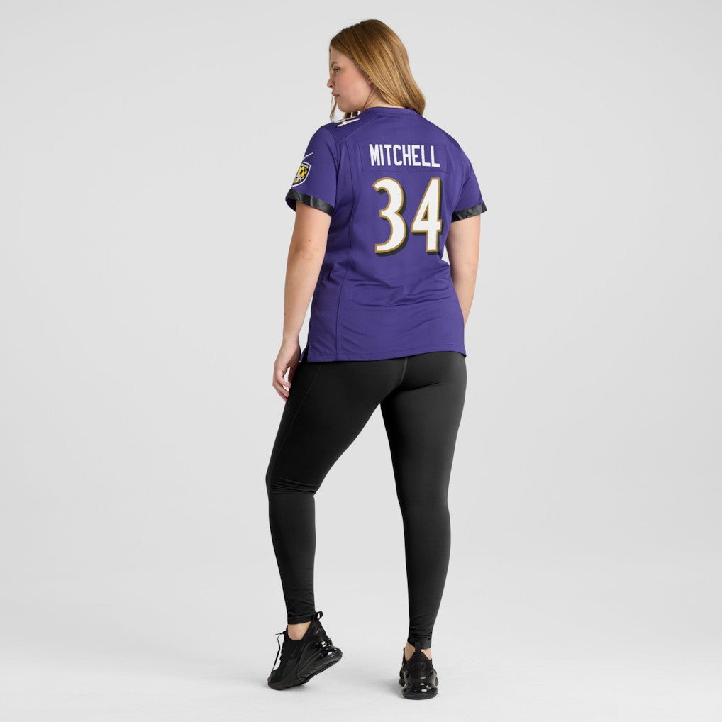 Keaton Mitchell Baltimore Ravens Women's Game Jersey Purple