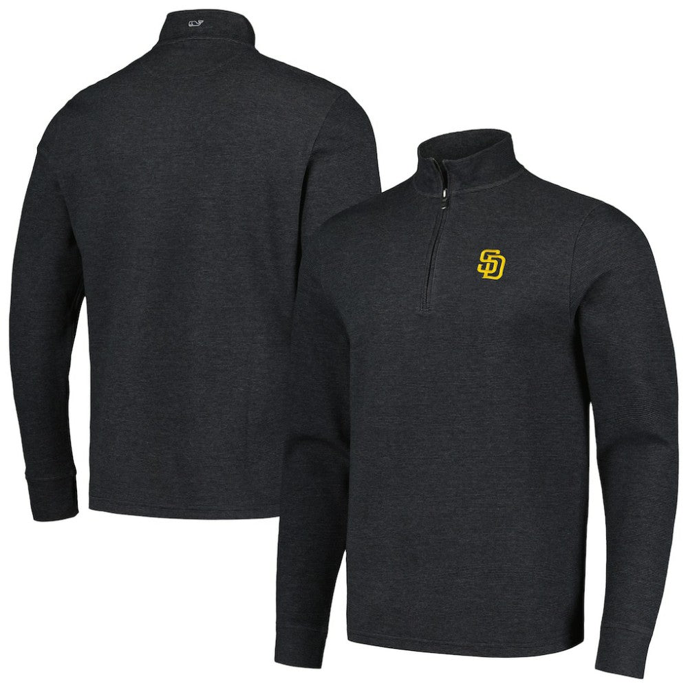 San Diego Padres Vineyard Vines Saltwater Quarter-Zip Jacket - Black Jackets