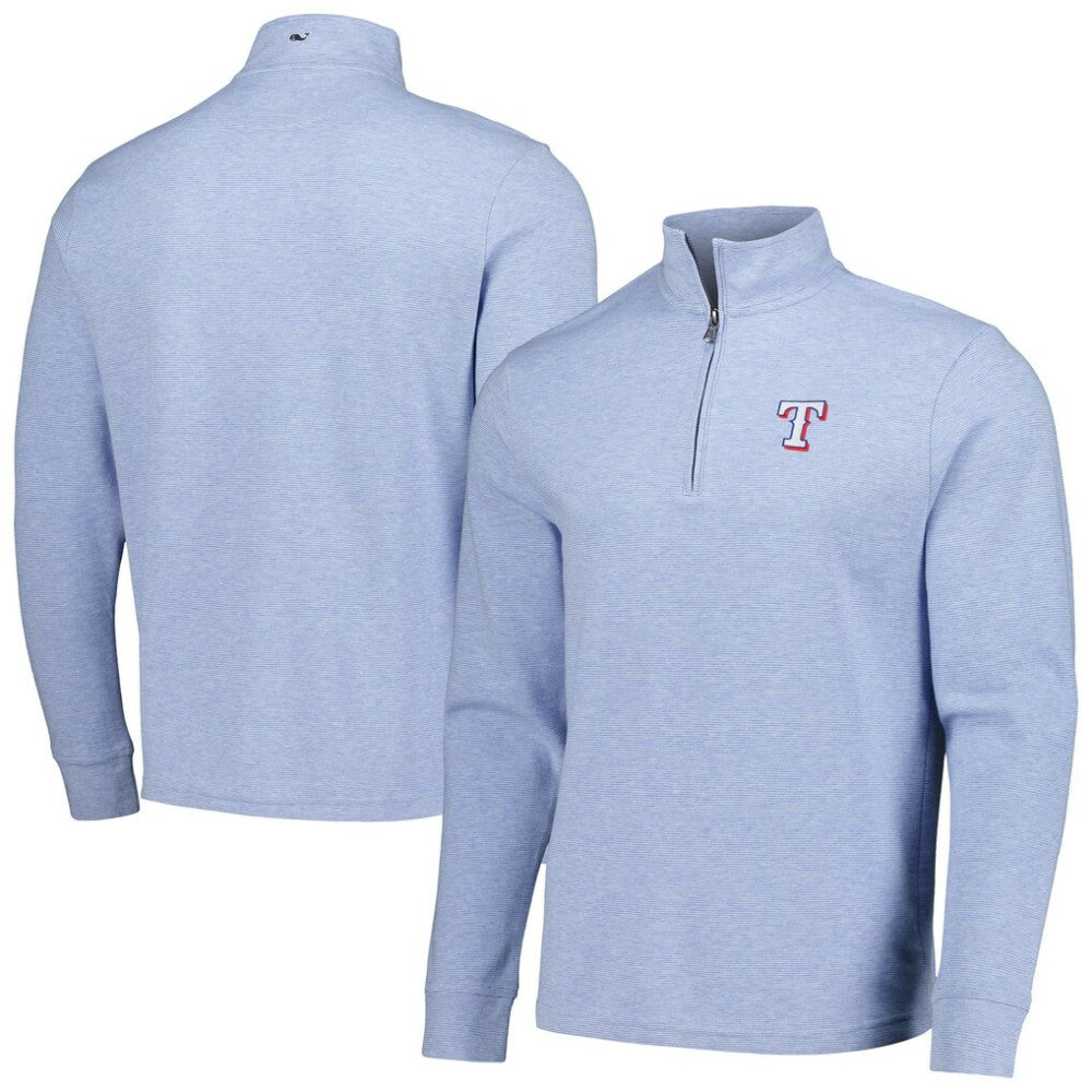 Texas Rangers Vineyard Vines Saltwater Quarter-Zip Jacket - Light Blue Jackets