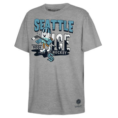 NHL Seattle Kraken Mitchell & Ness Youth Ice Hockey T-Shirt - Gray