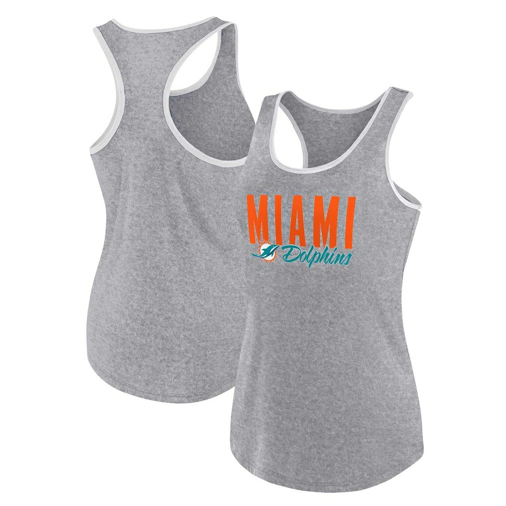 Miami Dolphins Women's Plus Size Fuel Tank Top Heather Gray