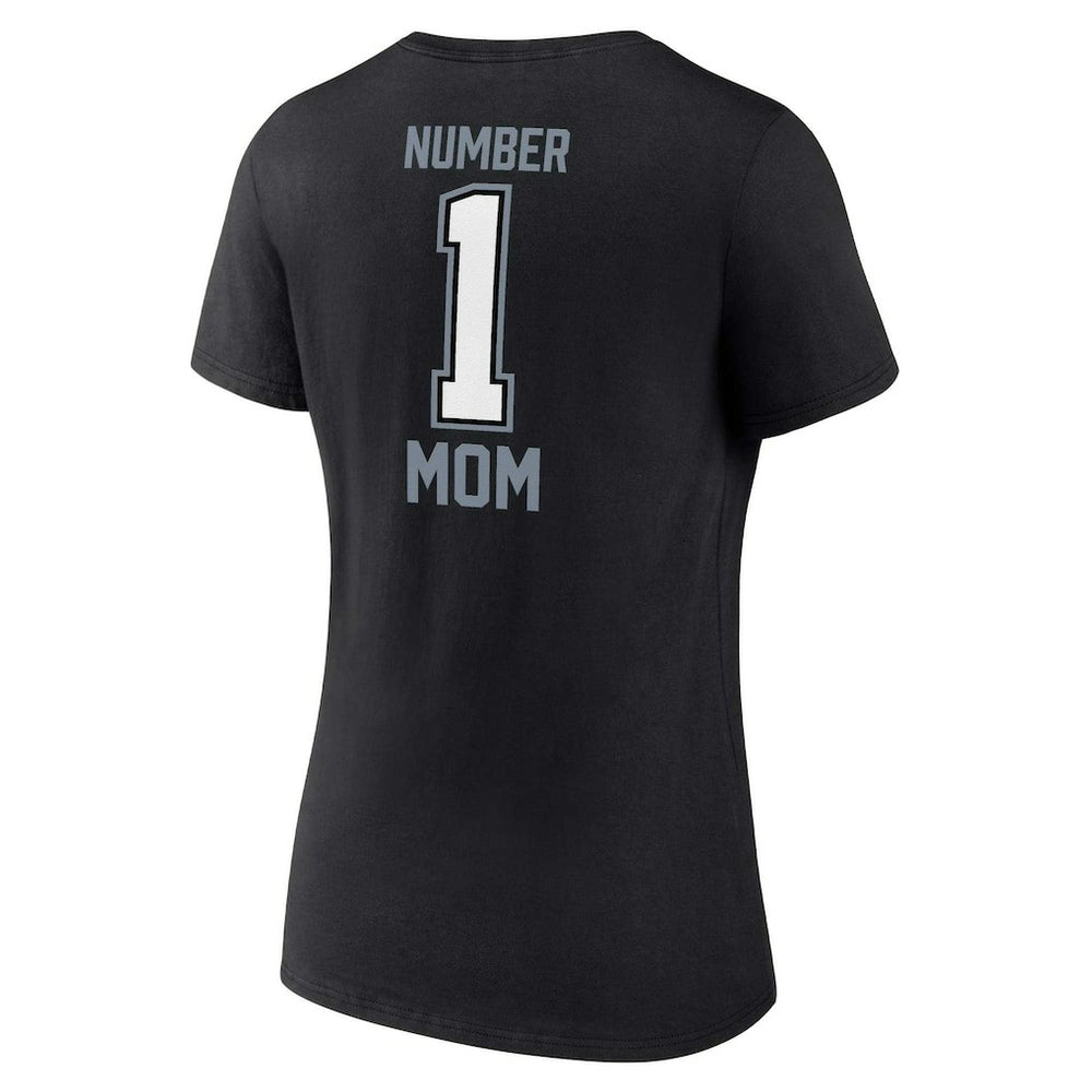Las Vegas Raiders Women's Plus Size Mother's Day #1 Mom V-Neck T-Shirt Black