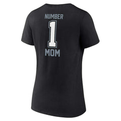 Las Vegas Raiders Women's Plus Size Mother's Day #1 Mom V-Neck T-Shirt Black