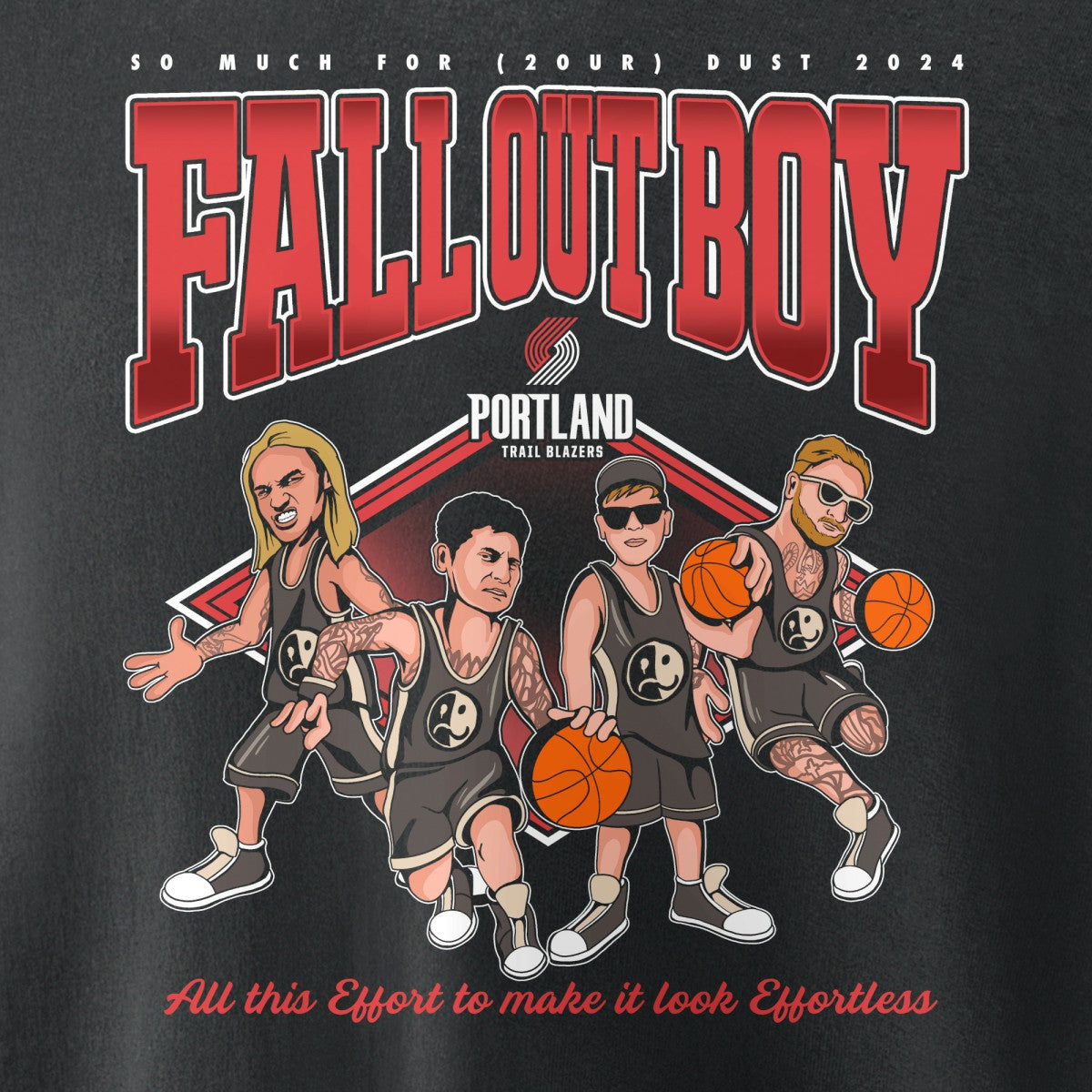 Fall Out Boy x Portland Trail Blazers Unisex So Much For (2our) Dust Pullover Sweatshirt Black