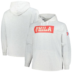 Philadelphia 76ers Big & Tall Raglan Tri-Blend Pullover Hoodie Ash