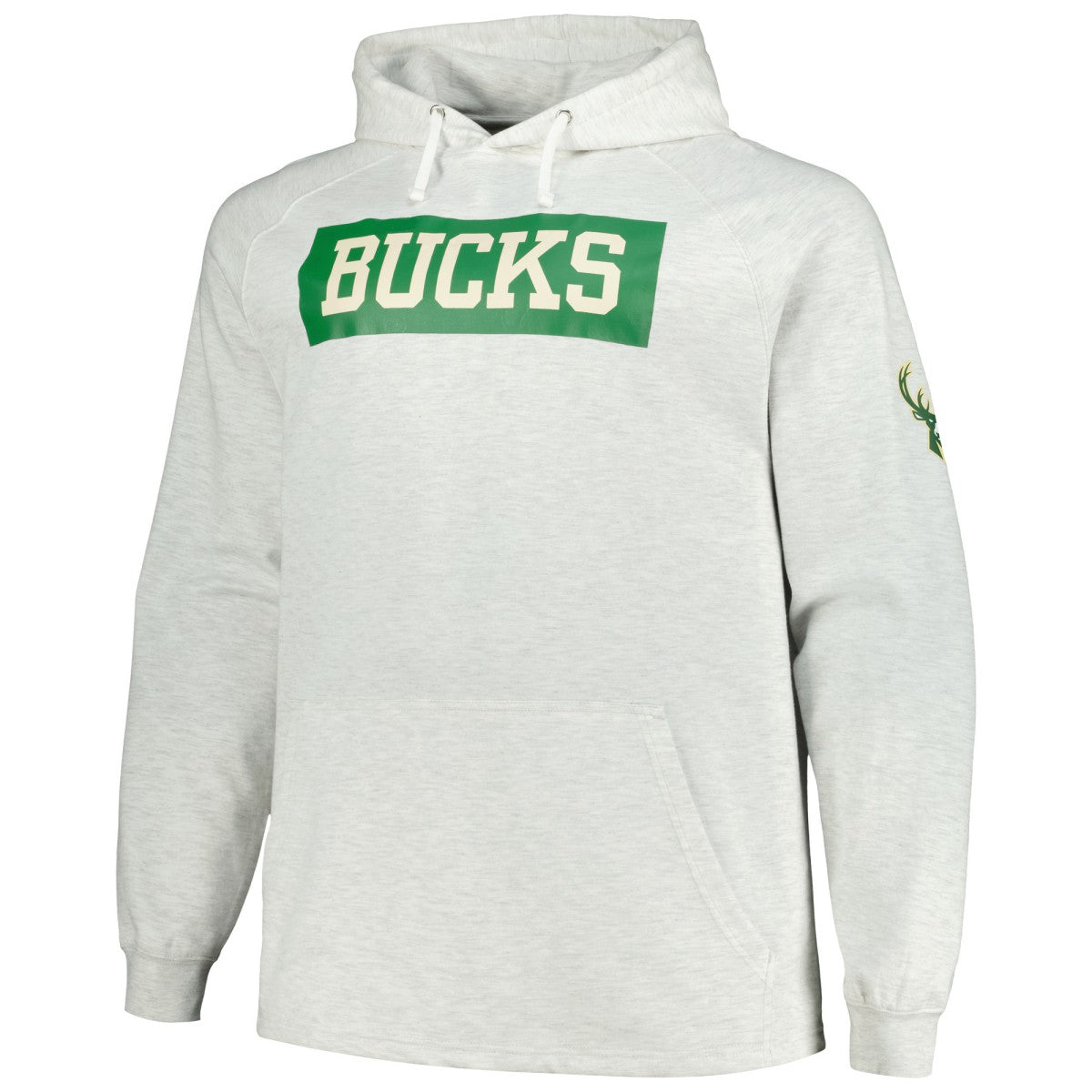 Milwaukee Bucks Big & Tall Raglan Tri-Blend Pullover Hoodie Ash