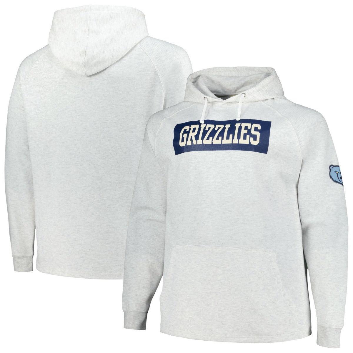 Memphis Grizzlies Big & Tall Raglan Tri-Blend Pullover Hoodie Ash