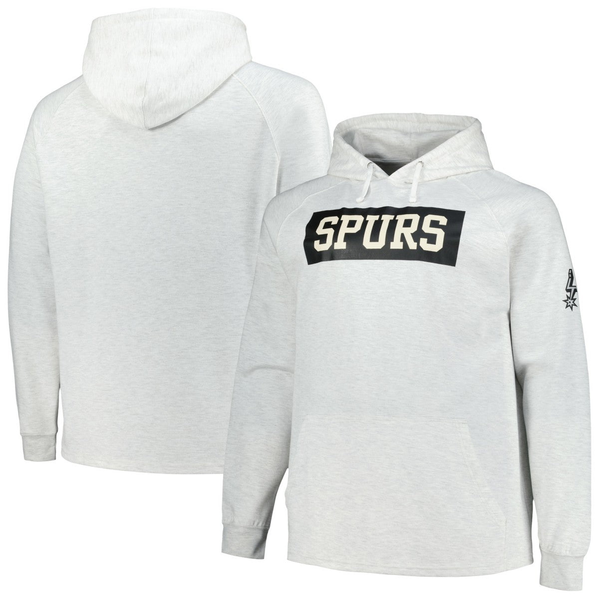 San Antonio Spurs Big & Tall Raglan Tri-Blend Pullover Hoodie Ash