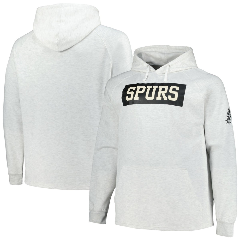 San Antonio Spurs Big & Tall Raglan Tri-Blend Pullover Hoodie Ash