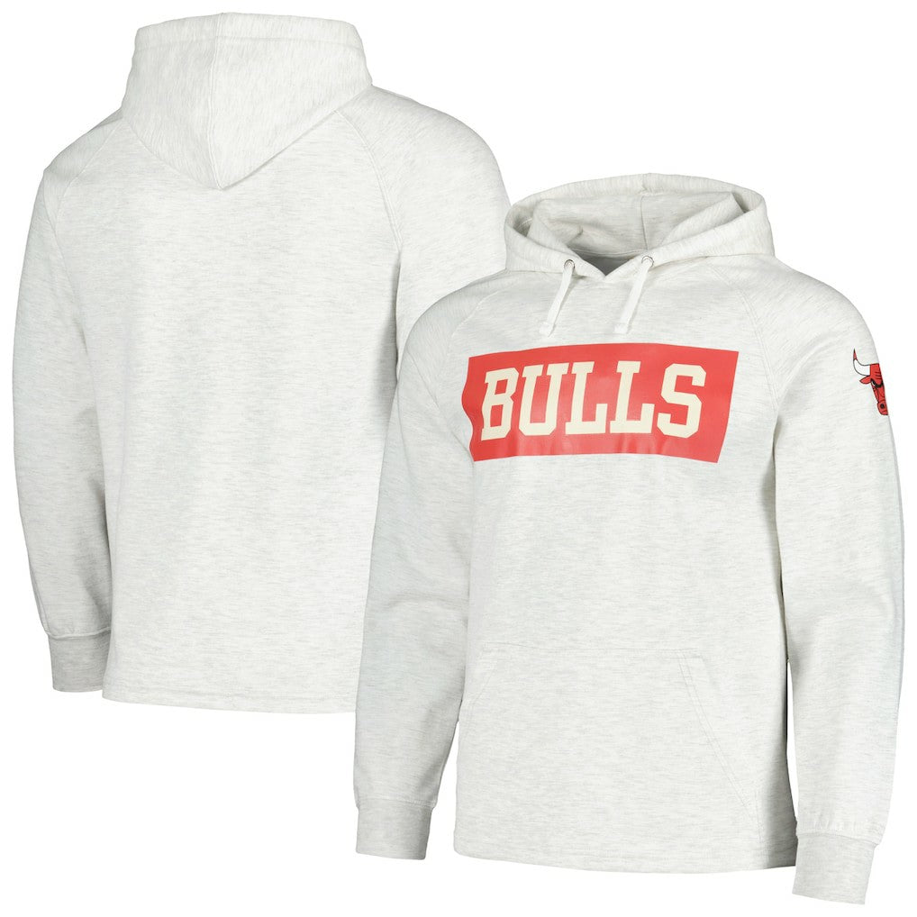 Chicago Bulls Softhand Raglan Tri-Blend Pullover Hoodie Ash
