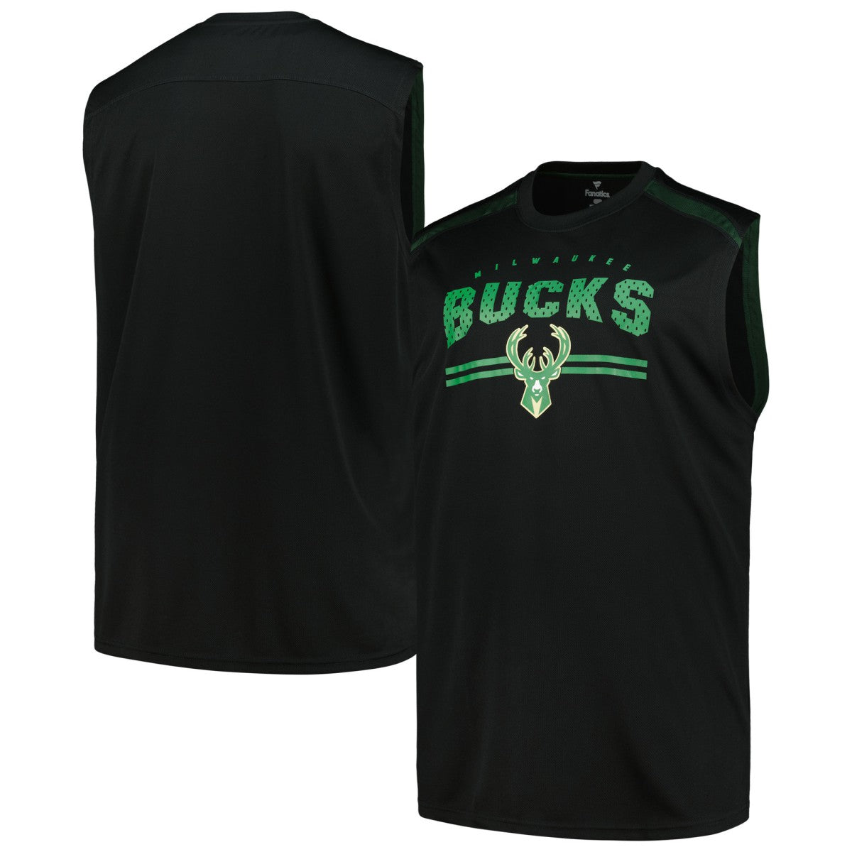 Milwaukee Bucks Big & Tall Birdseye Muscle Tank Top Black