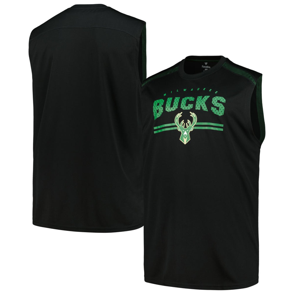 Milwaukee Bucks Big & Tall Birdseye Muscle Tank Top Black