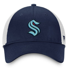 NHL Seattle Kraken Fanatics Core Primary Logo Trucker Adjustable Hat - Deep Sea Blue/White