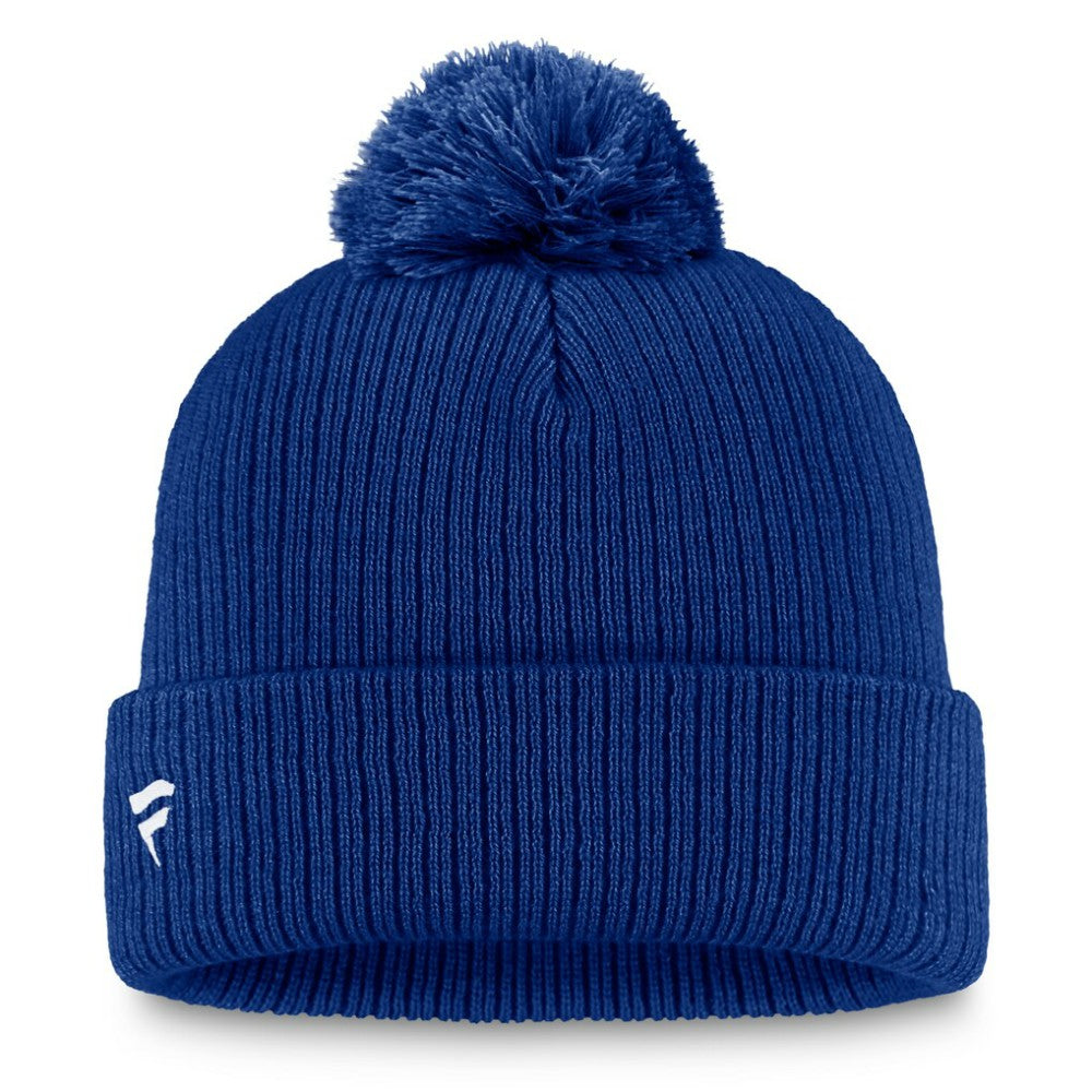 NHL Edmonton Oilers Fanatics Primary Logo Cuffed Knit Hat with Pom - Royal