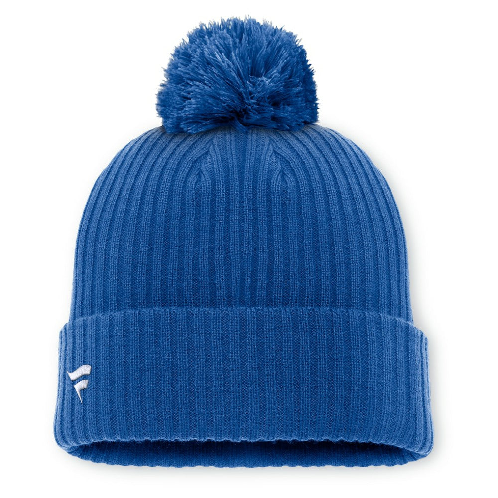 NHL New York Rangers Fanatics Primary Logo Cuffed Knit Hat with Pom - Blue
