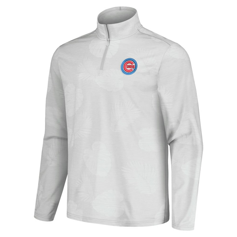 Chicago Cubs Tommy Bahama Delray Frond IslandZone Half-Zip Jacket - Gray Jackets