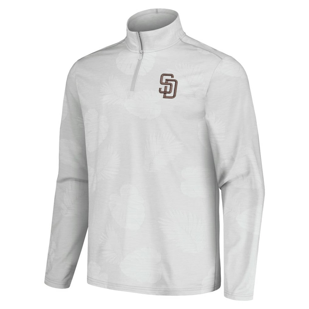 San Diego Padres Tommy Bahama Delray Frond IslandZone Half-Zip Jacket - Gray Jackets