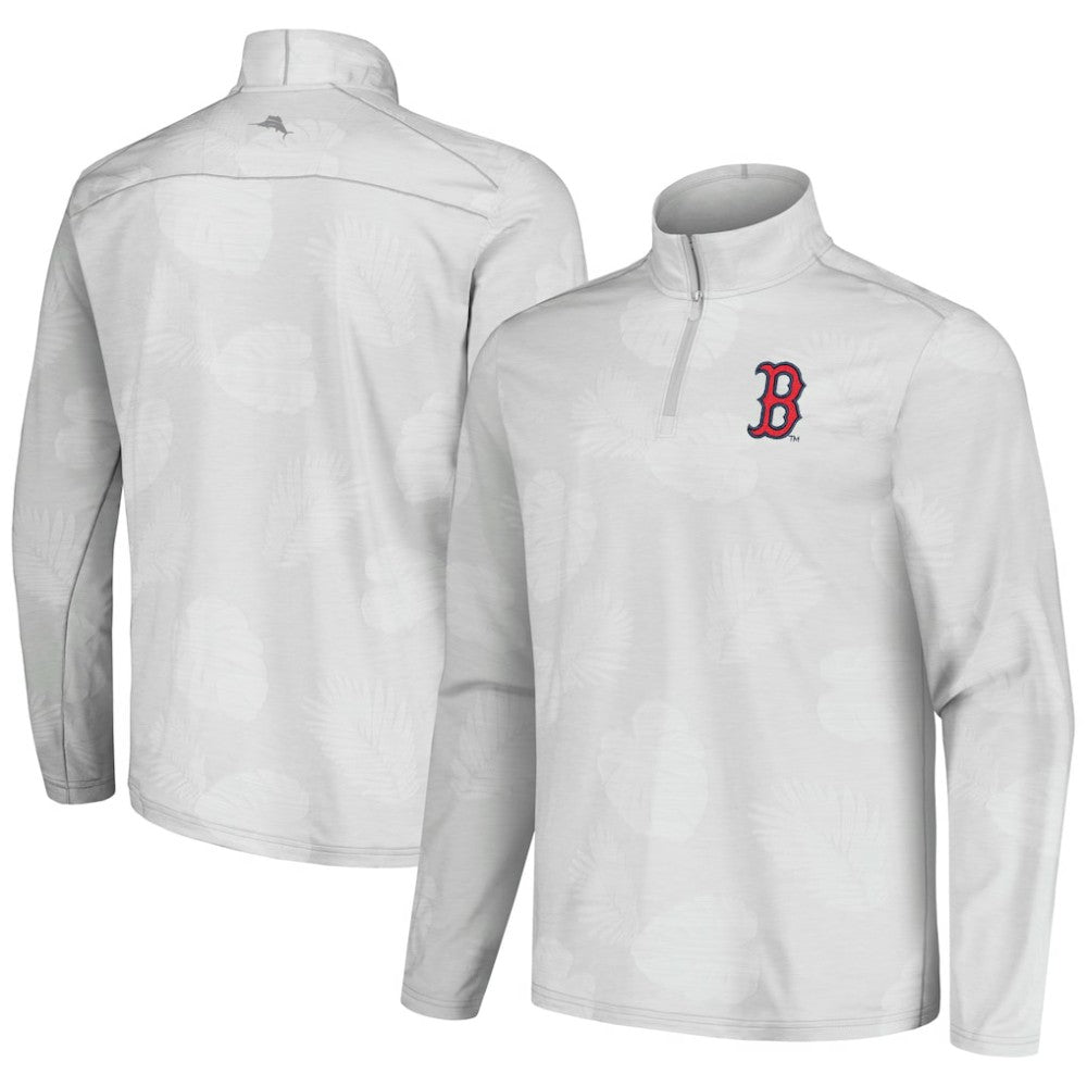 Boston Red Sox Tommy Bahama Delray Frond IslandZone Half-Zip Jacket - Gray Jackets