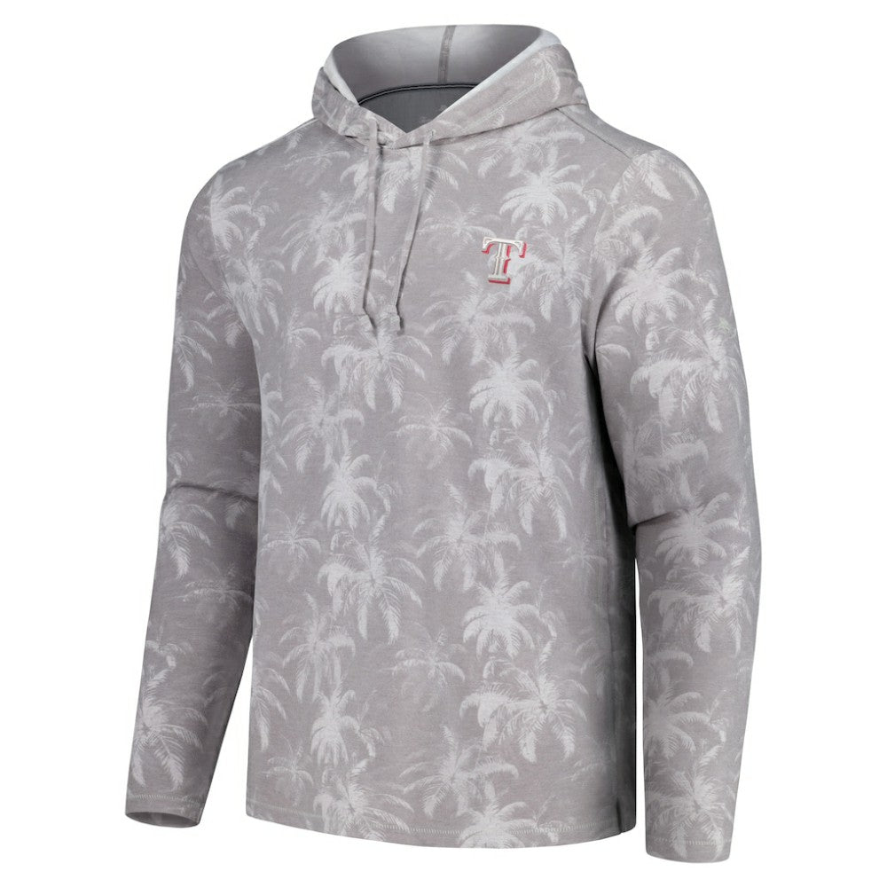 Texas Rangers Tommy Bahama Palm Frenzy Hoodie Long Sleeve T-Shirt - Gray Hoodies