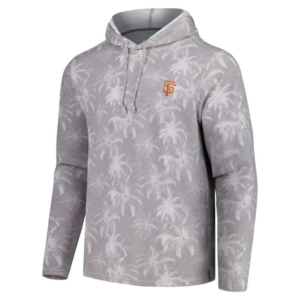 San Francisco Giants Tommy Bahama Palm Frenzy Hoodie Long Sleeve T-Shirt - Gray Hoodies