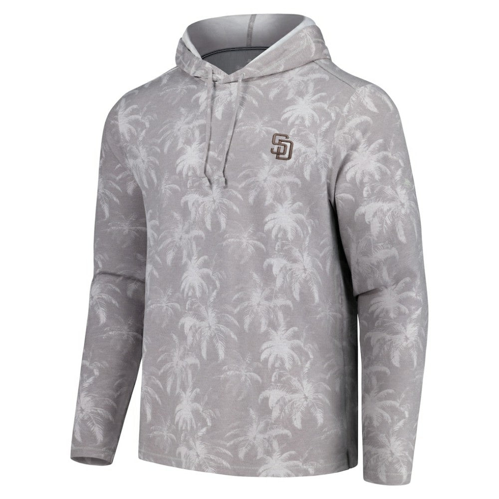 San Diego Padres Tommy Bahama Palm Frenzy Hoodie Long Sleeve T-Shirt - Gray Hoodies