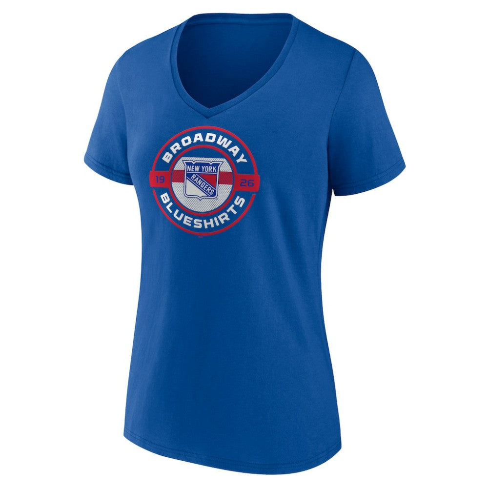 NHL New York Rangers Fanatics Women's Local A V-Neck T-Shirt - Blue