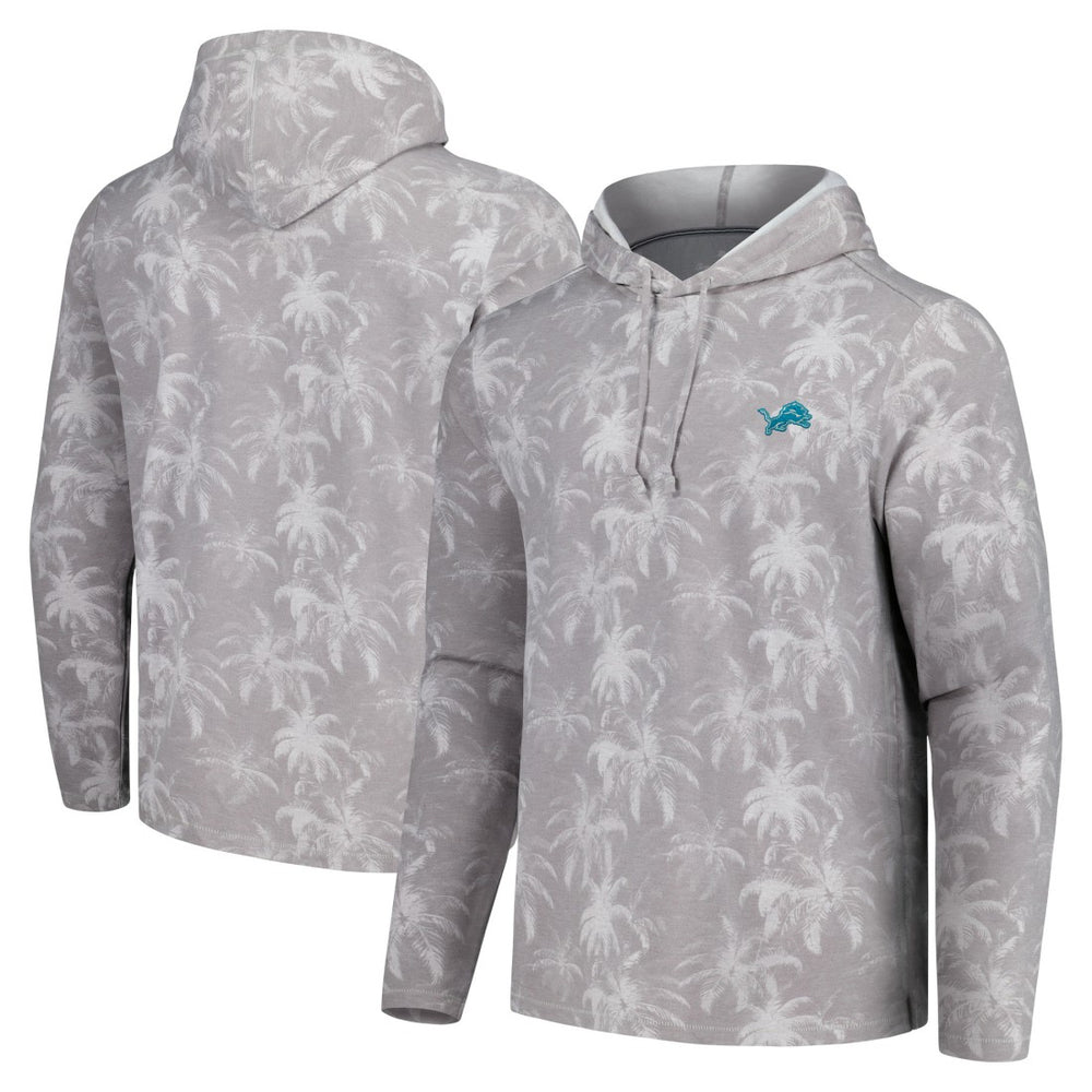 Detroit Lions Palm Frenzy Hoodie Long Sleeve T-Shirt Gray