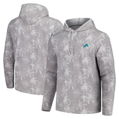 Detroit Lions Palm Frenzy Hoodie Long Sleeve T-Shirt Gray