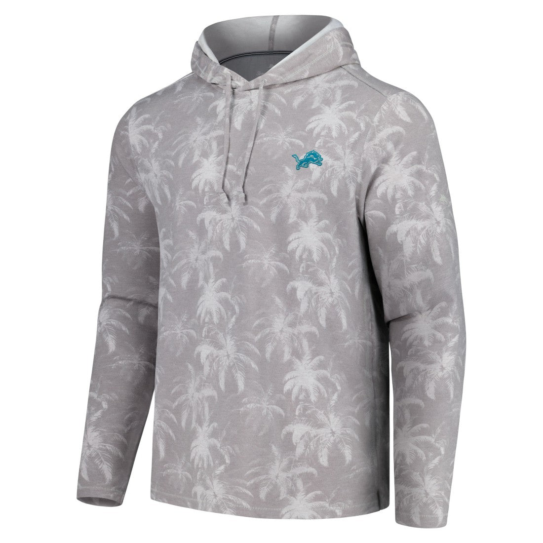 Detroit Lions Palm Frenzy Hoodie Long Sleeve T-Shirt Gray